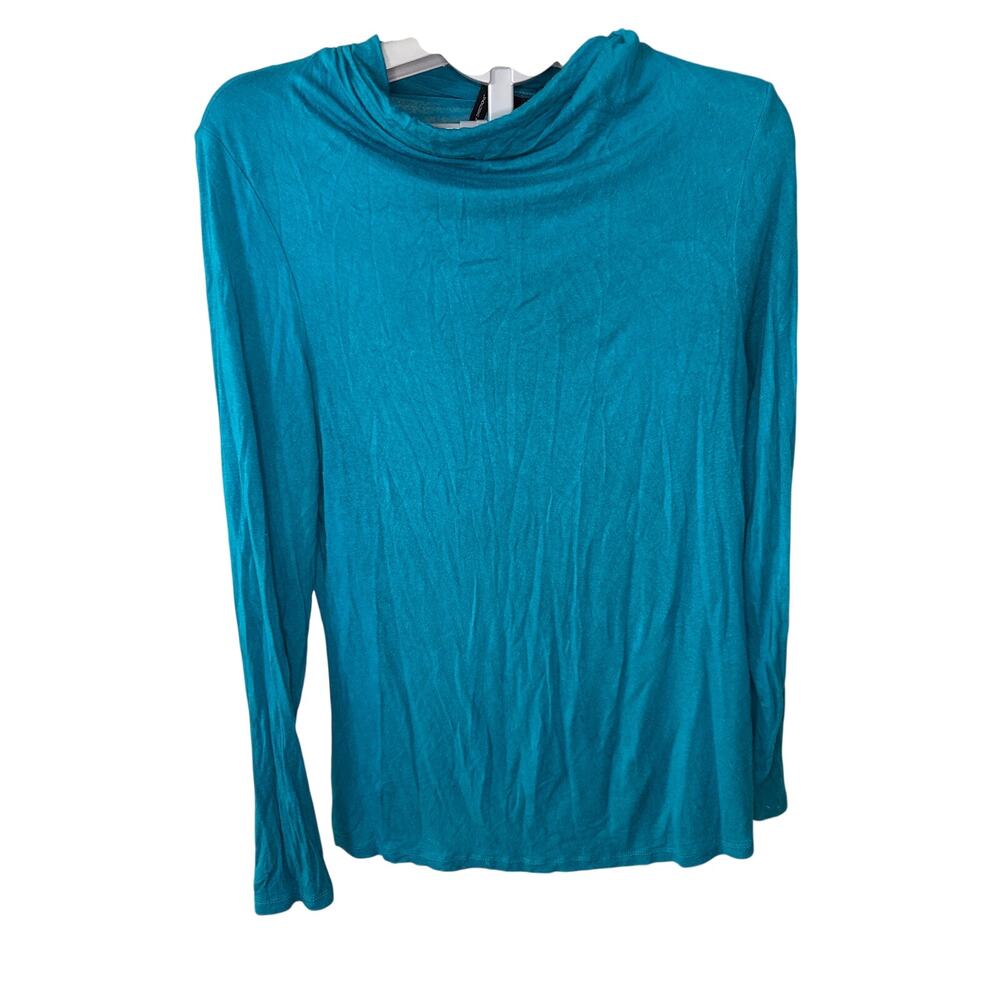 New Directions Women's Size L Mock Neck Teal Long Sleeve